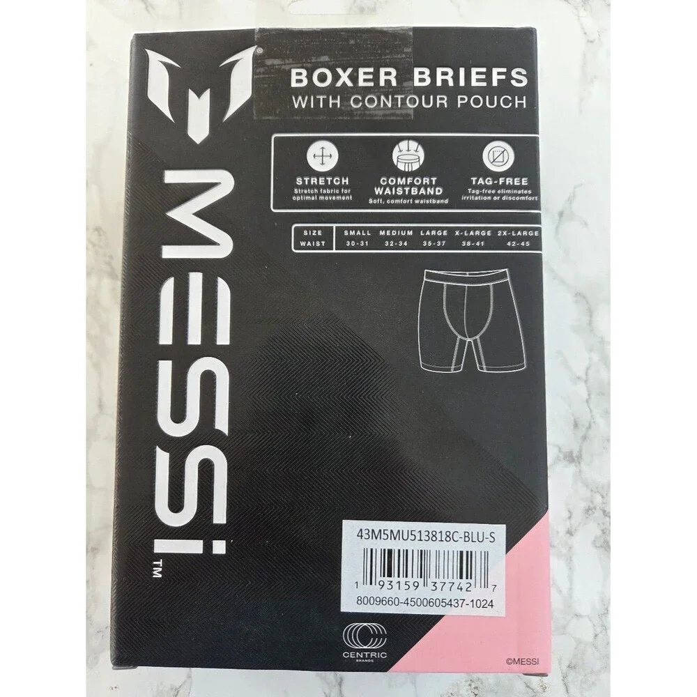 Lionel Messi Tag Free Boxer Brief Shorts 3 Pack Underwear Stretchy Contour Pouch